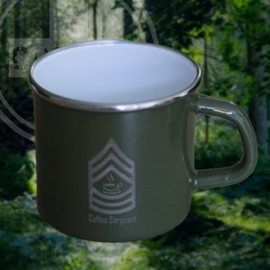 Coffee Sergeant Emaillebecher in olivgrün (450ml)